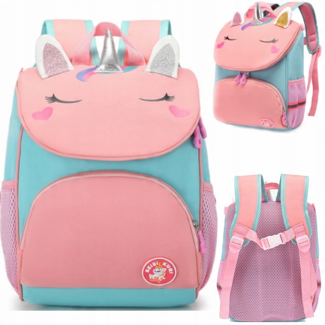 Školský batoh s jednorožcom pre dievčatko, dvojkomorový a vodoodolný