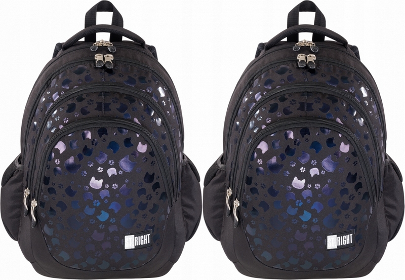 Vodeodolný školský batoh pre dievčatá Black Cats 23l, 2 kusy