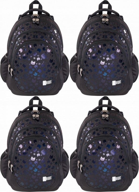 Školský batoh pre dievčatá Black Cats, čierny, 23 l, 4 ks