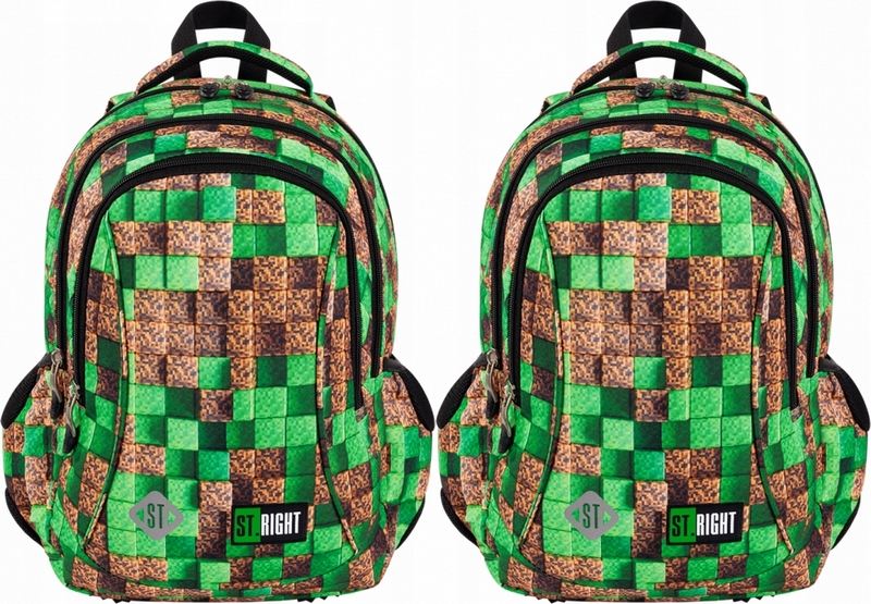 Mládežnícky školský batoh PIXEL CUBES, trojkomorový, 20l, St.Right, 2 kusy