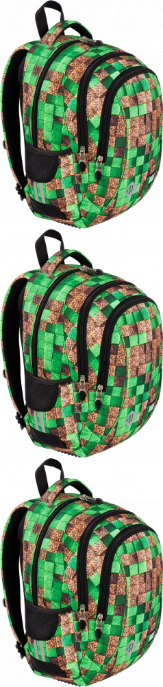 Školský batoh pre mládež St.Right s tromi komorami, 20l, Pixel Cubes - 3 kusy