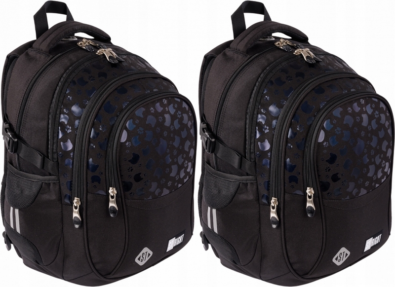 Školský batoh St.Right BP01 Black Cats s mačkami 23L, 2 kusy