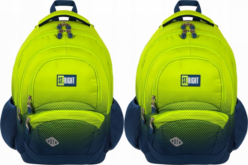 Študentský batoh St. Right Lemon Gradient s 4 priehradkami a vodeodolný materiál