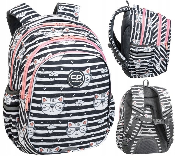 Školský batoh CoolPack Jerry pre dievčatá s mačacím motívom