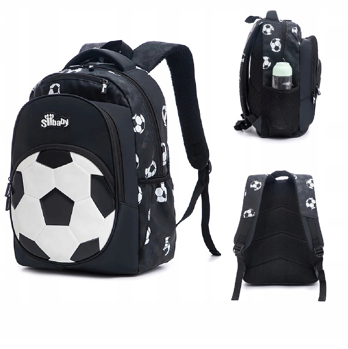 Vodeodolný školský/mestský batoh pre chlapca s futbalovým motívom