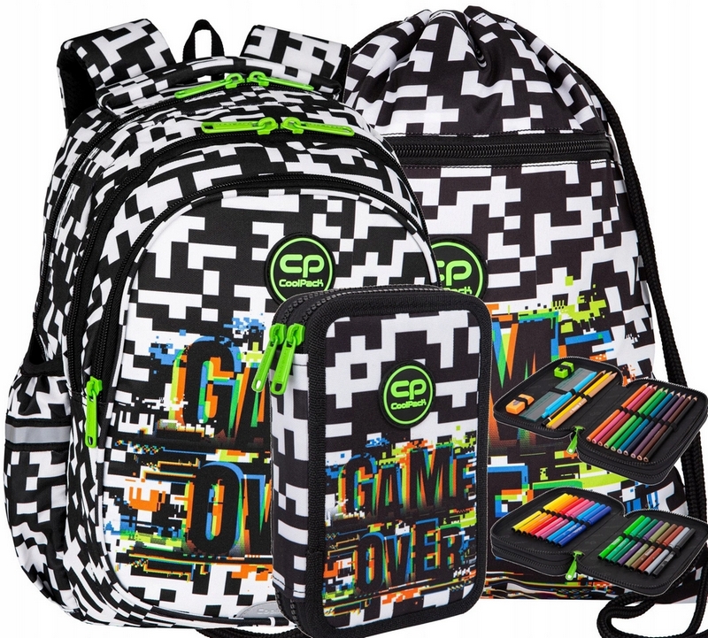Školský batoh CoolPack Jerry - set batohu, puzdra a vrecka pre chlapca