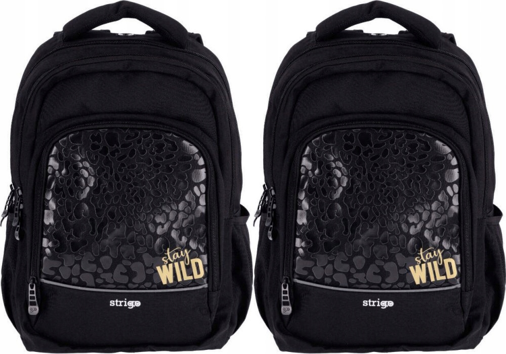 Školský batoh STRIGO Misty Čierny Wild x2